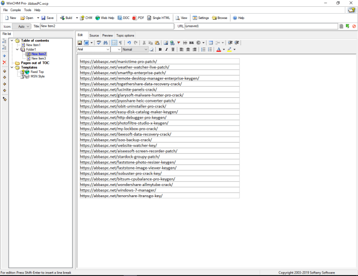 Código de registro Softany WinCHM Pro