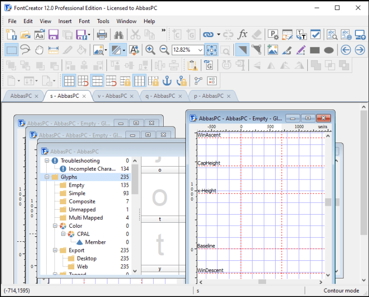 Chave de licença profissional do FontCreator