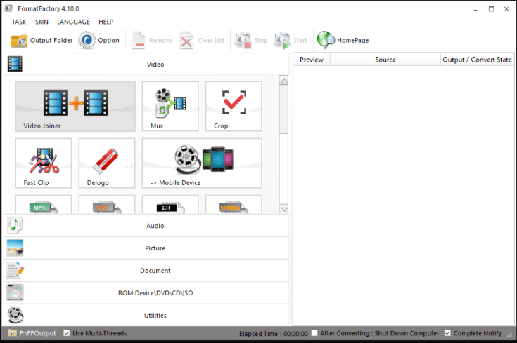 Download da versão completa do Format Factory para Windows