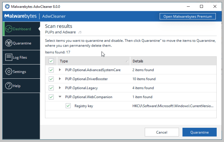 Malwarebytes AdwCleaner para Windows