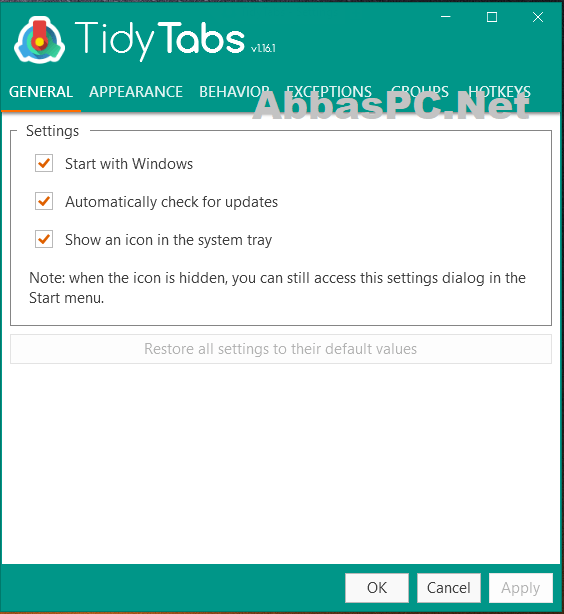 Chave de licença profissional TidyTabs