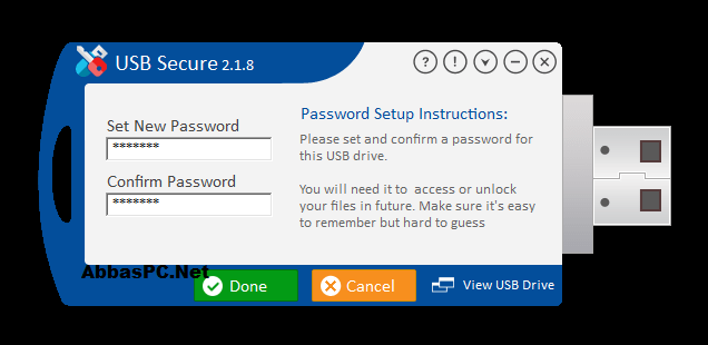 Chave de registro segura USB