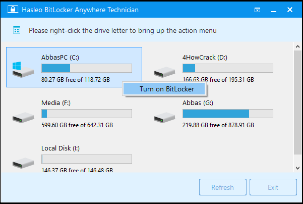 Chave serial do técnico Hasleo BitLocker Anywhere