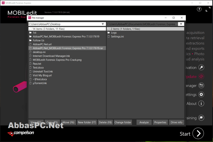 Chave de ativação do MOBILedit Forensic Express Pro