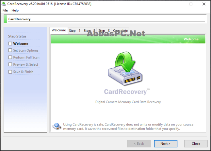 Download da chave de registro do CardRecovery