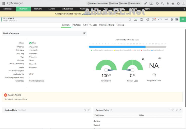 Chave de licença empresarial do ManageEngine OpManager