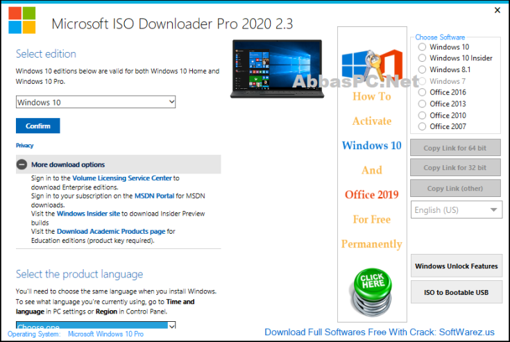 Versão Crackeadoeada do Microsoft ISO Downloader Pro