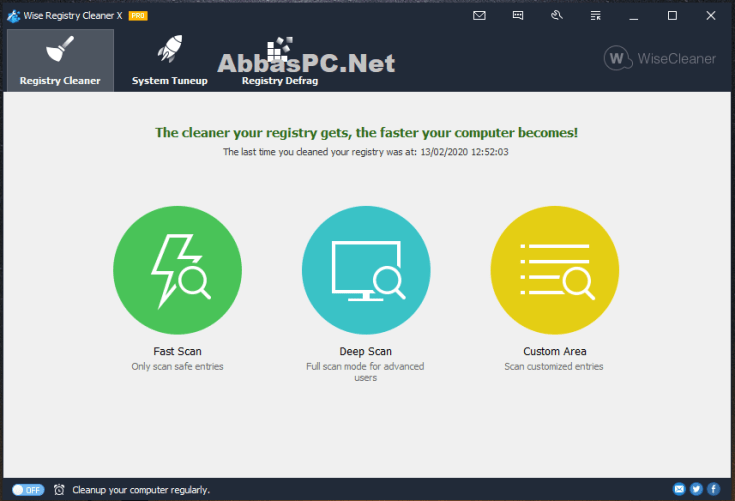 Download Grátis da chave de licença do Wise Registry Cleaner X Pro