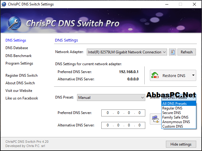 Número de série do ChrisPC DNS Switch Pro