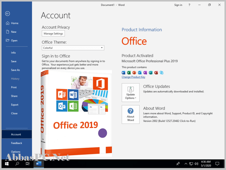 Microsoft Office 2019 Professional mais download gratuito da chave do produto