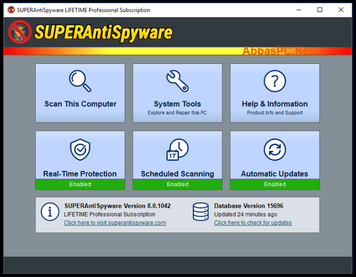 Chave de licença profissional vitalícia SUPERAntiSpyware