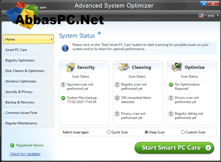 Download gratuito da chave de licença do Advanced System Optimizer