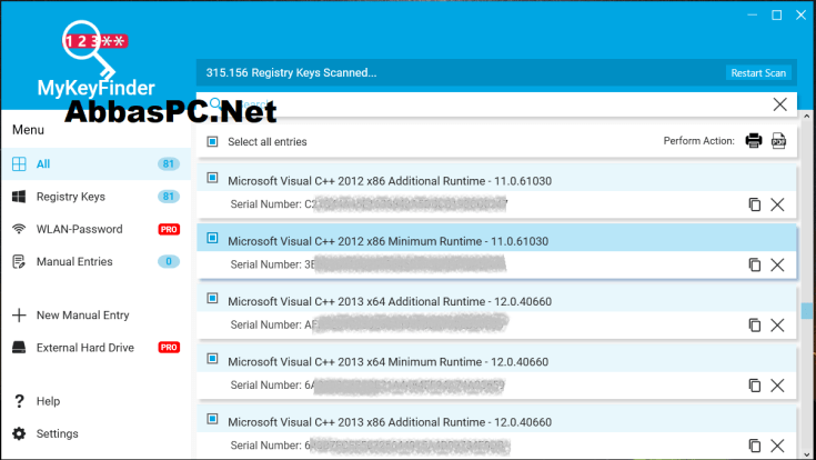 Download Grátis da chave de licença Abelssoft MyKeyFinder