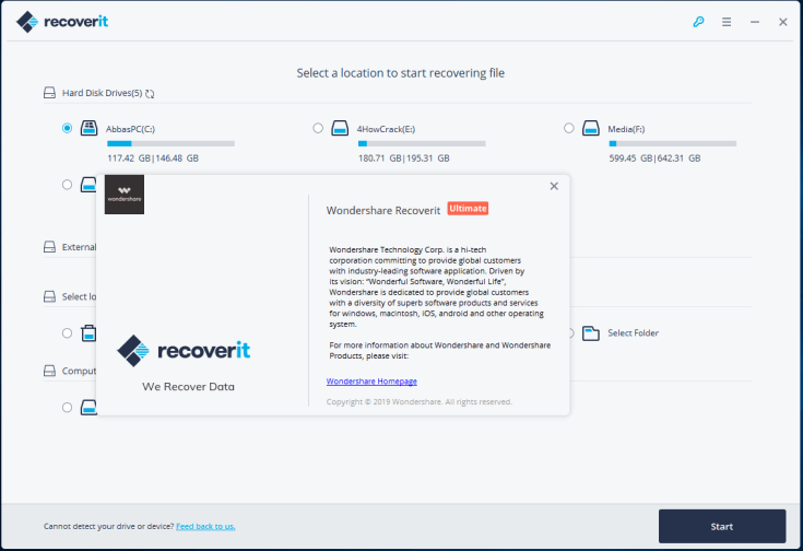 Download Grátis do código de registro Wondershare Recoverit