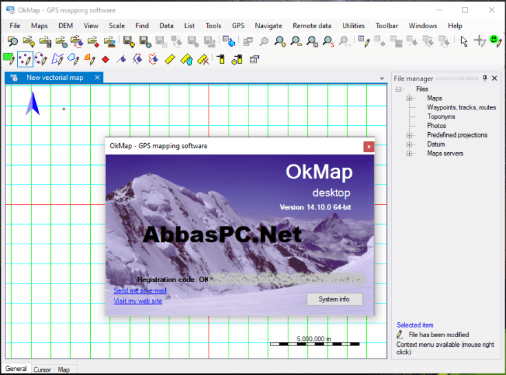 Código de registro do OkMap Desktop