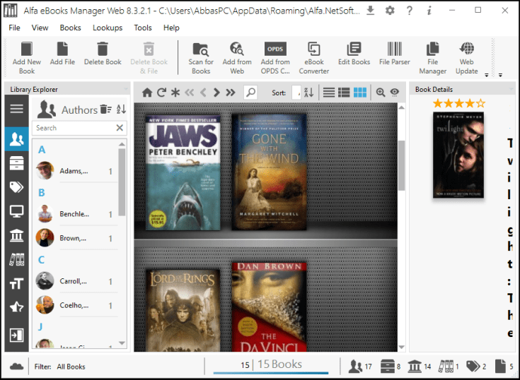 Download da chave de licença da Web do Alfa eBooks Manager