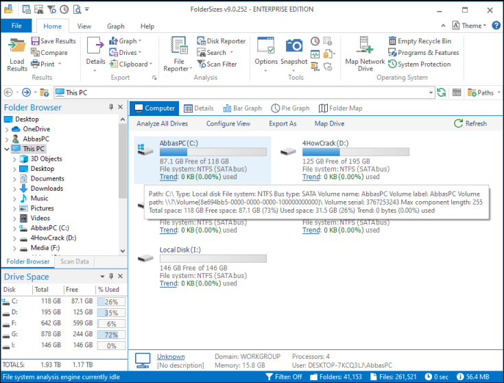 Download da chave de licença do FolderSizes Enterprise Edition