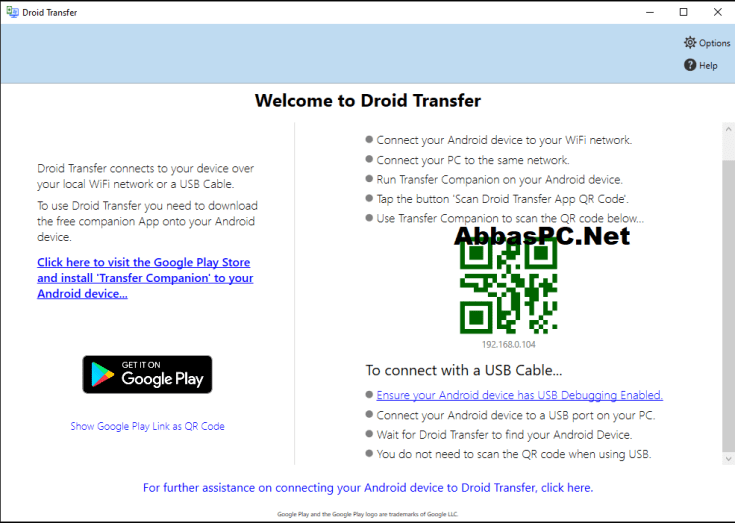 Chave de licença de transferência Droid